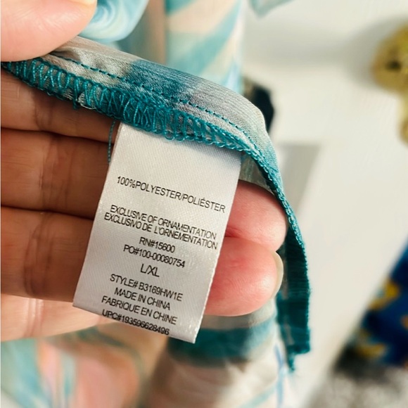 Democracy Aqua Multi Color Palm Swimwear Coverup - Picture 12 of 16